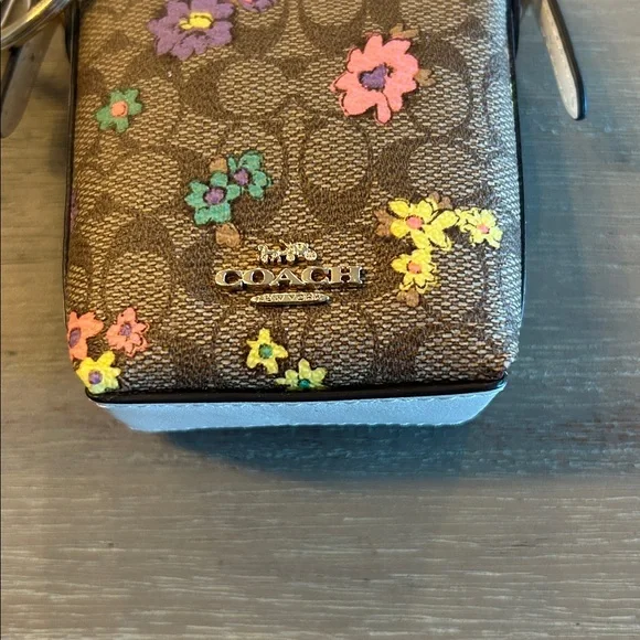 Coach Brown Floral Keychain Pouch - Picture 4 of 4